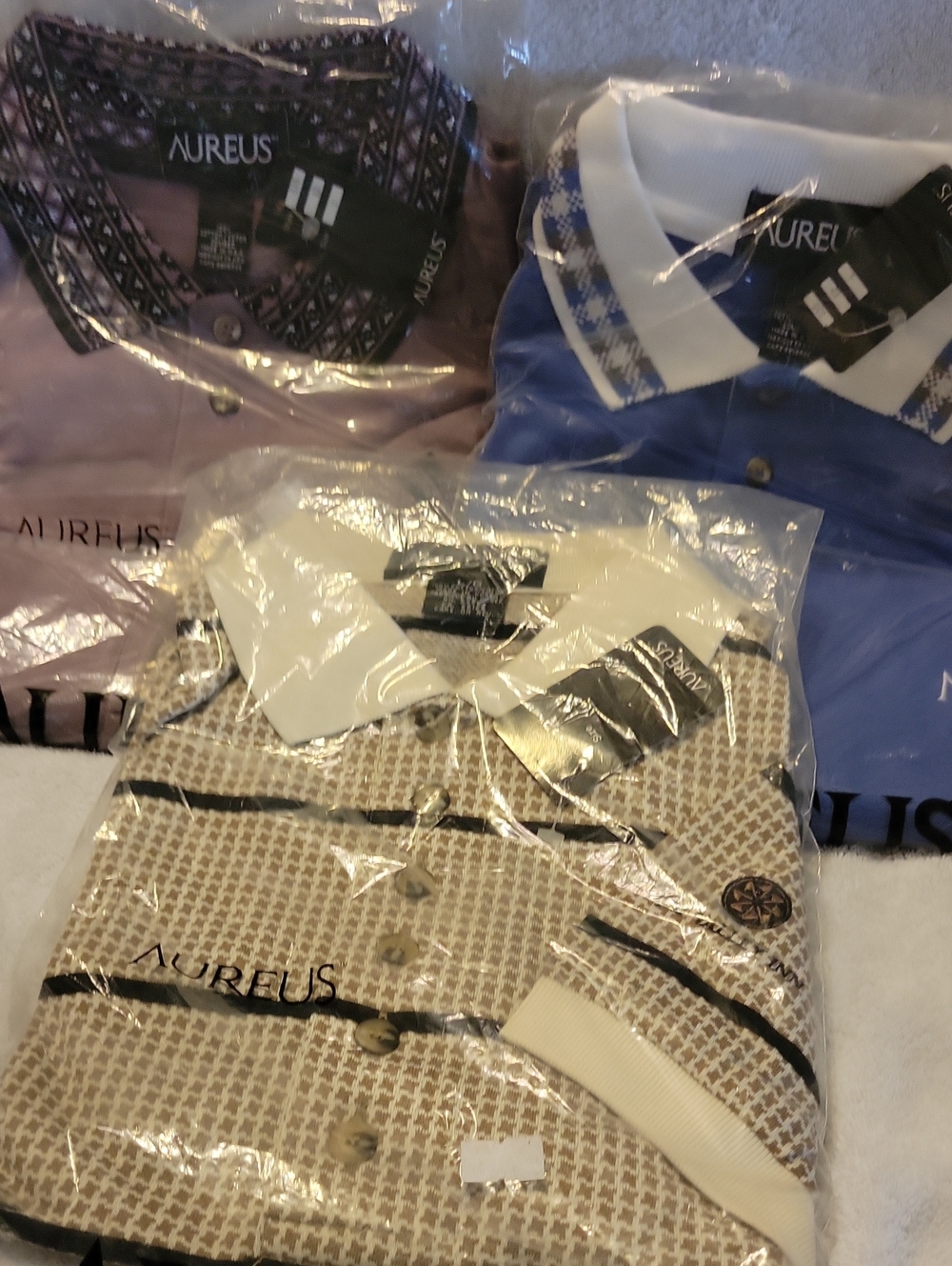 Aureus Golf Shirts Lot Of 3 Large